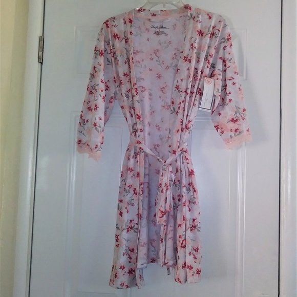 MARILYN MONROE Robe Rose Floral Kimono Wrap Size M - Picture 2 of 7
